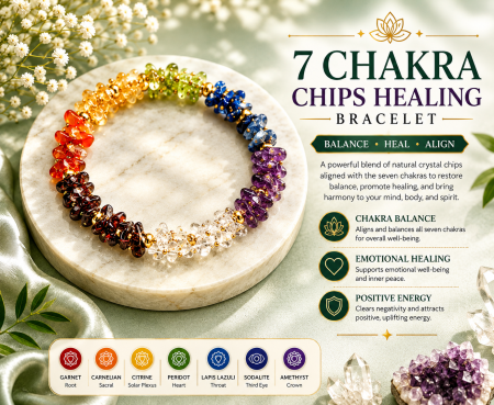 7 Chakra Chips Healing Bracelet