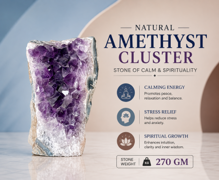 Amethyst Cluster 270 GM