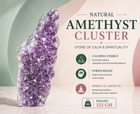 Amethyst Cluster 325 GM