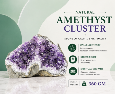 Amethyst Cluster 360 GM