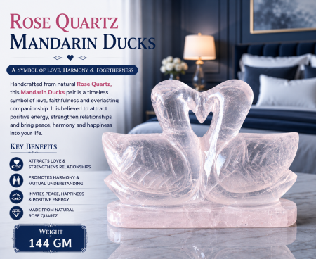 Rose Quartz Mandarin Ducks (144 GM)