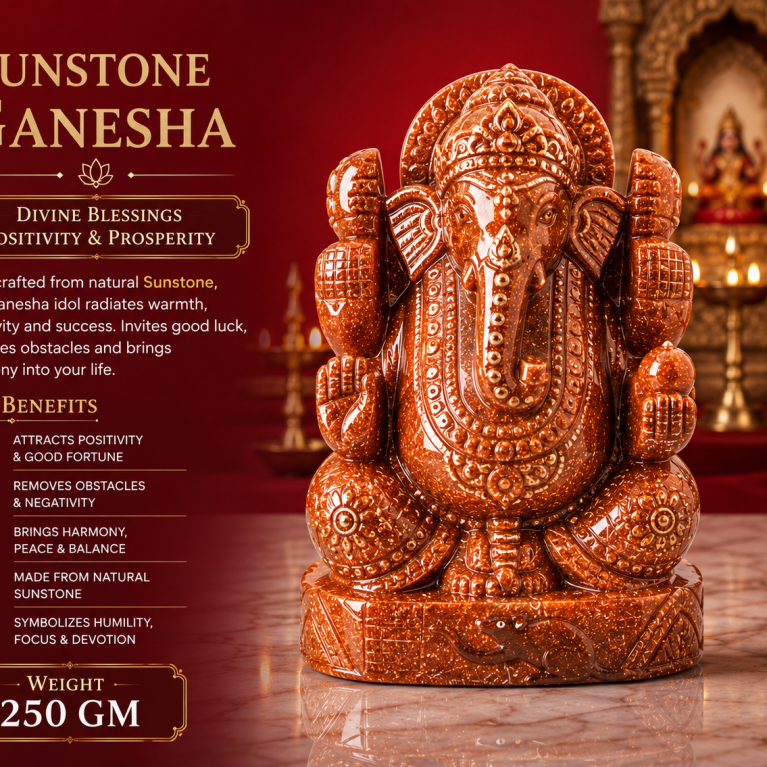 Sunstone Ganesha (250 GM)