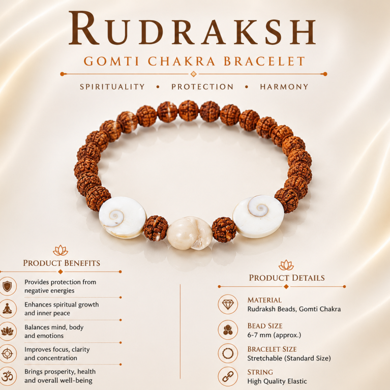 Rudraksh Gomti Chakra Bracelet