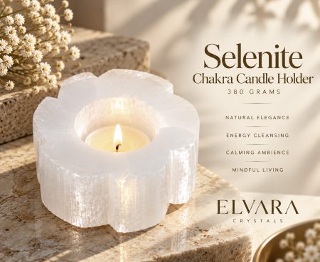 Selenite Chakra Candle Holder