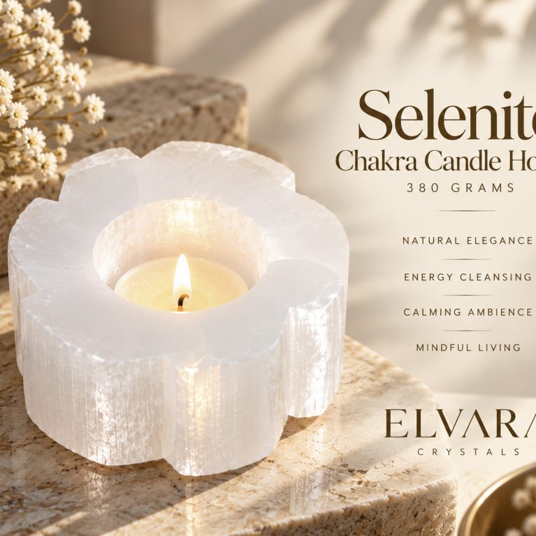 Selenite Chakra Candle Holder